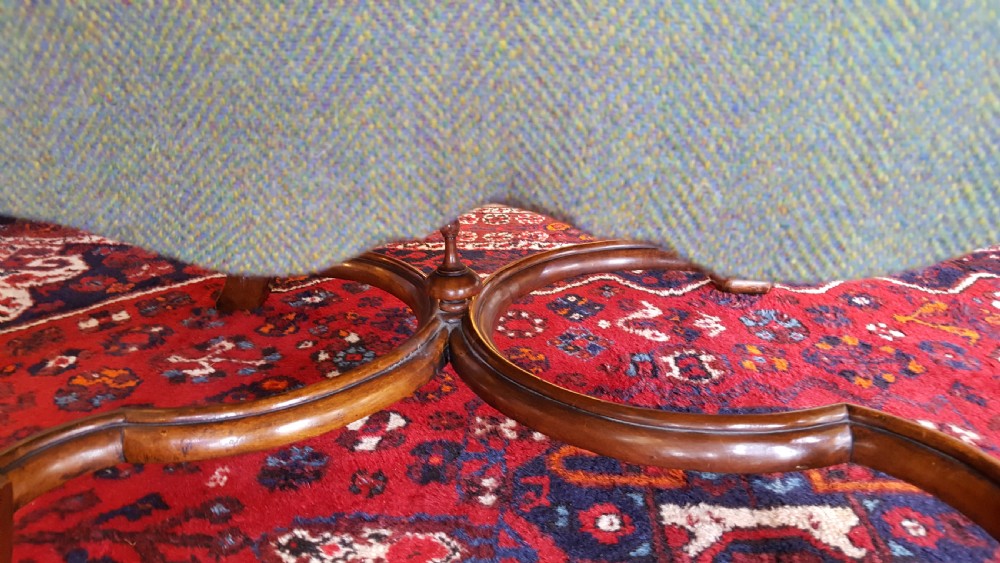 Edwardian Mahogany Armchair upholstered in Harris Tweed View VIII