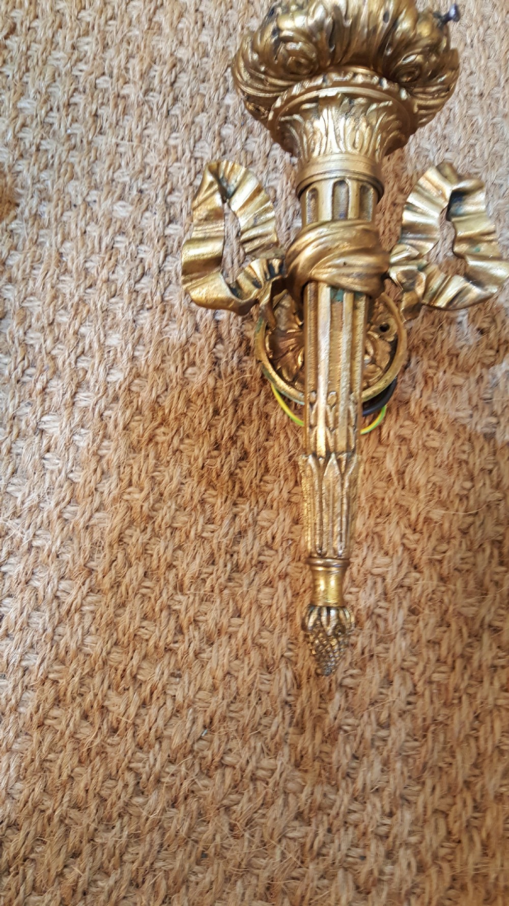 Pair of Early 20thC French ormolu wall lights View III