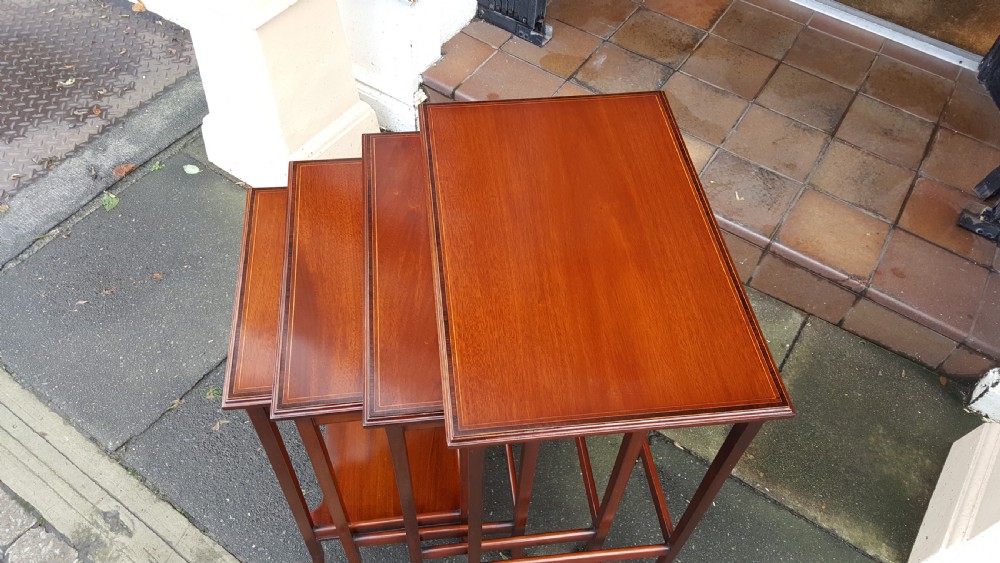 Edwardian Inlaid Mahogany Quartetto of Tables View III