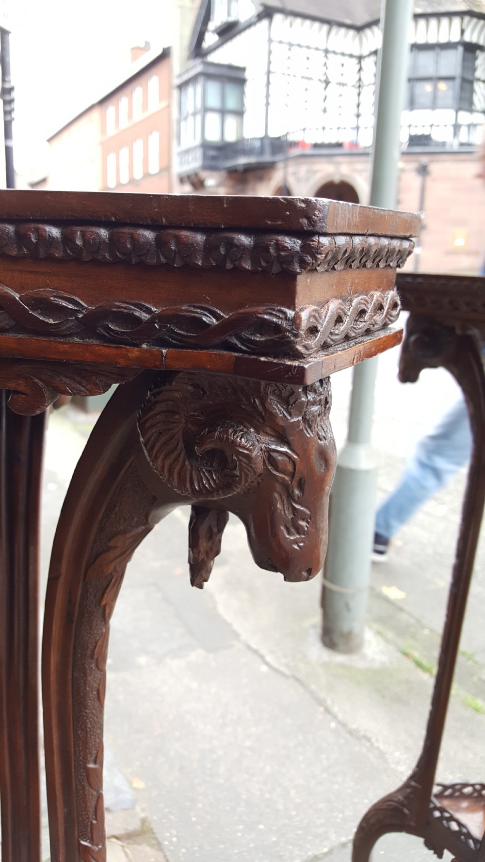 A pair of Late 19thC Carved Mahogany Torcheres in Adam Style View III