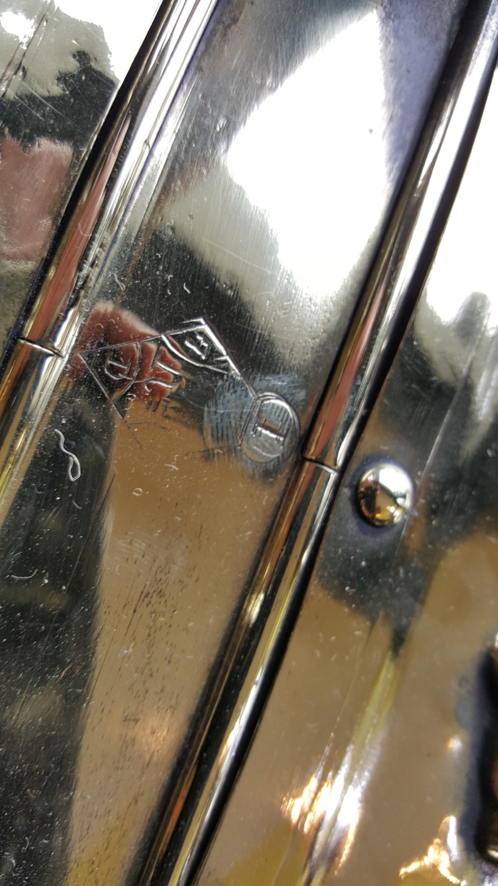 Victorian embossed brass coal receiver View II
