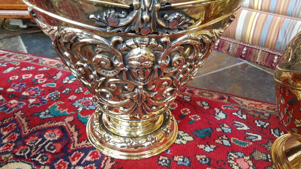 Victorian embossed brass coal receiver View VI