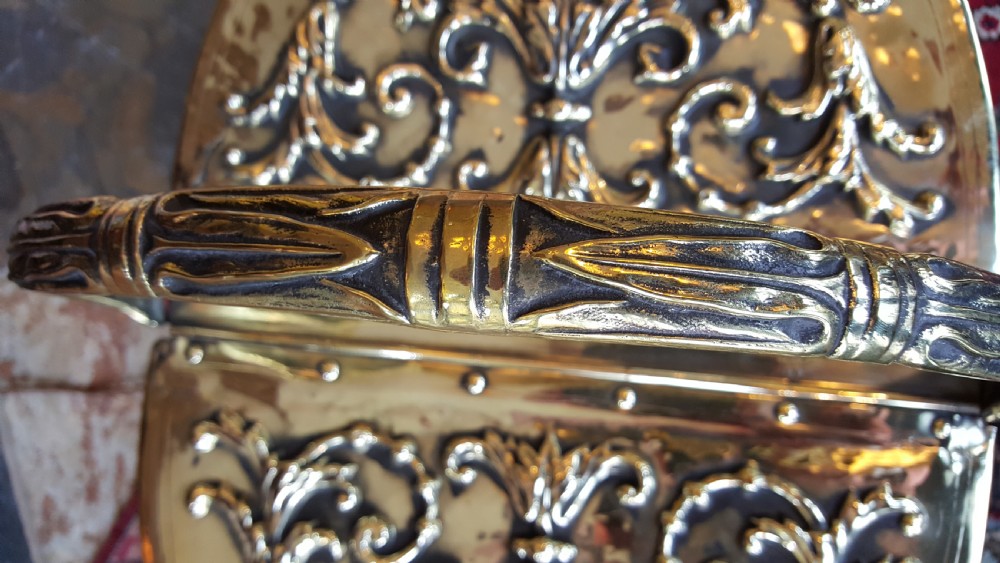Victorian embossed brass coal receiver View VIII