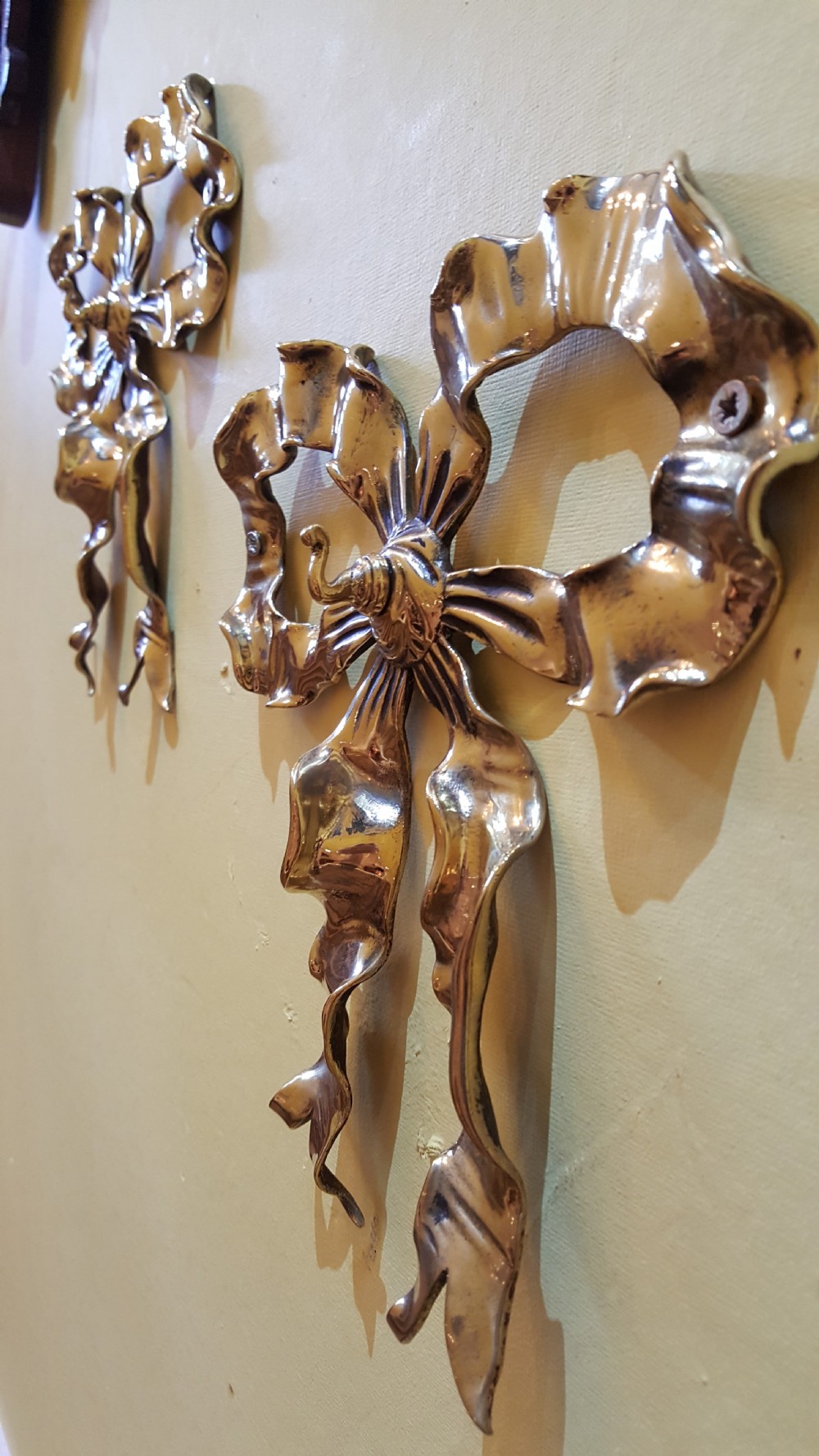 Set of 3 Victorian Brass Coat Hooks View III
