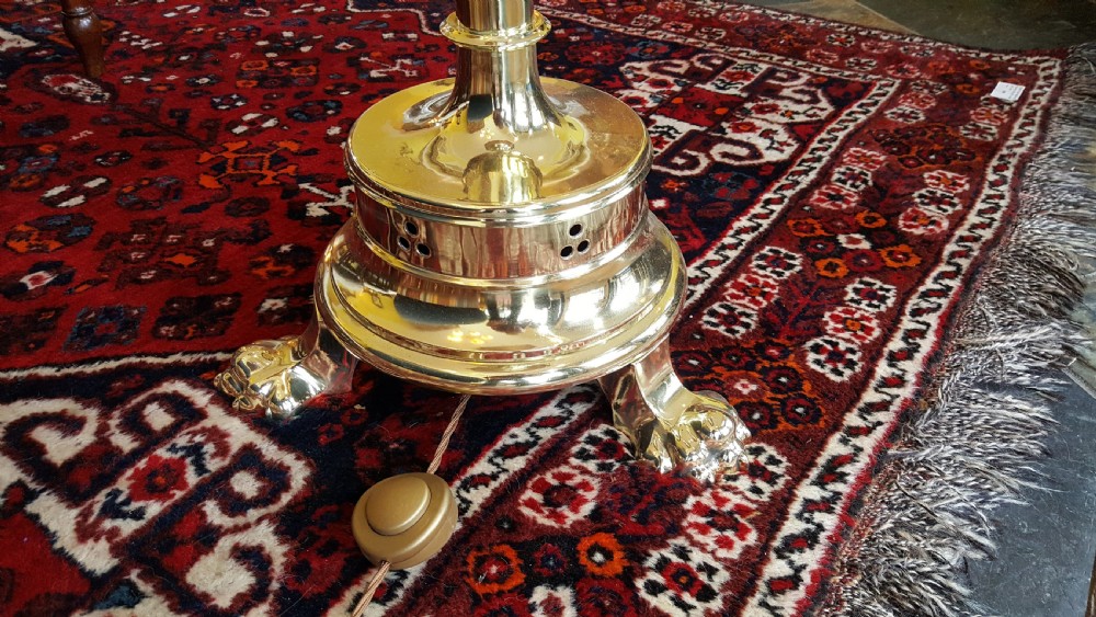 19thC Ecclesiastical Bulbous Brass Candle Stand  View III