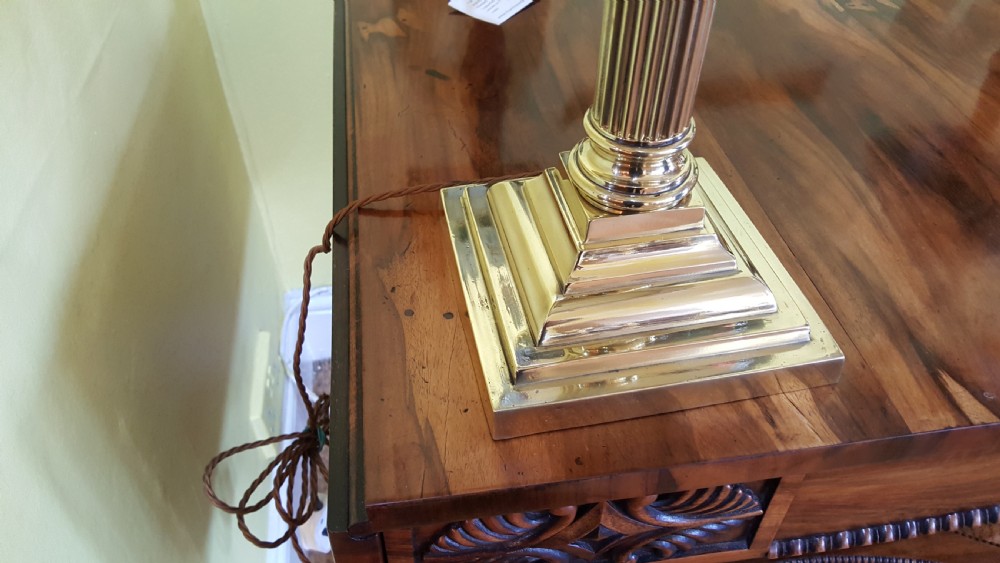 Edwardian Brass Table Lamp View II