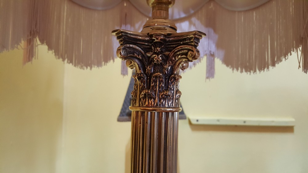 Edwardian Brass Table Lamp View V