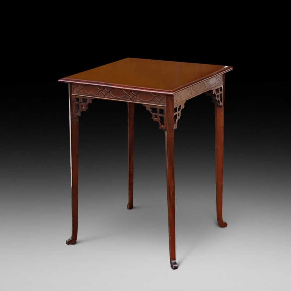 Edwardian mahogany square side lamp table
