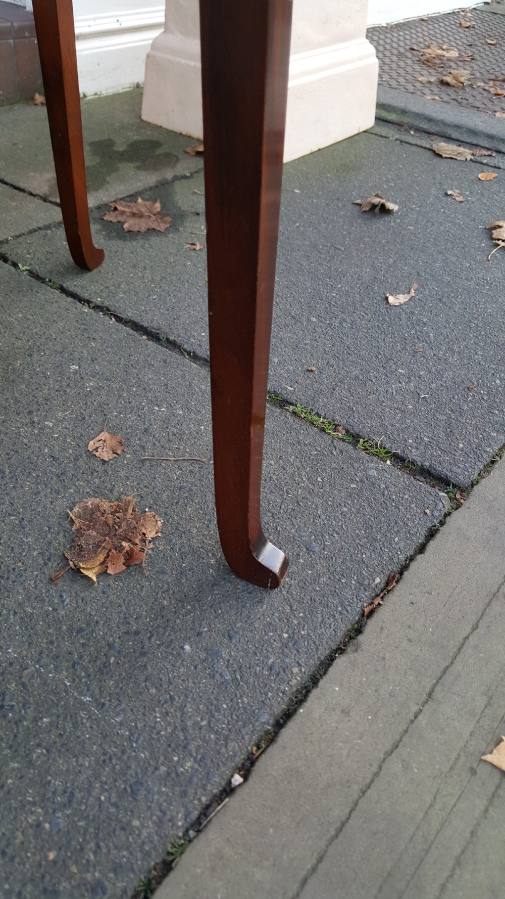 Edwardian mahogany square side lamp table View IV