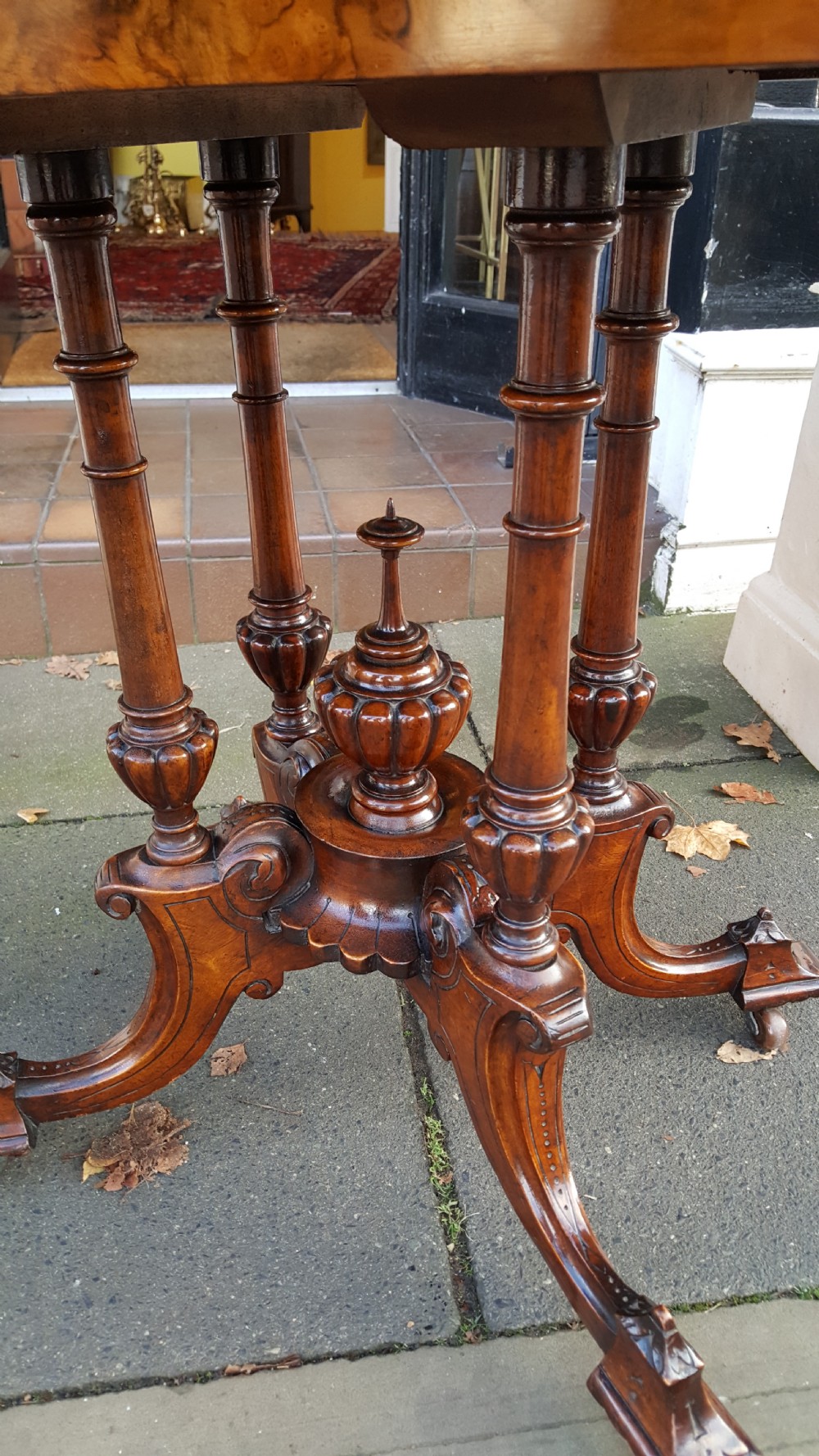 High Victorian Burr Walnut Card Table View IV