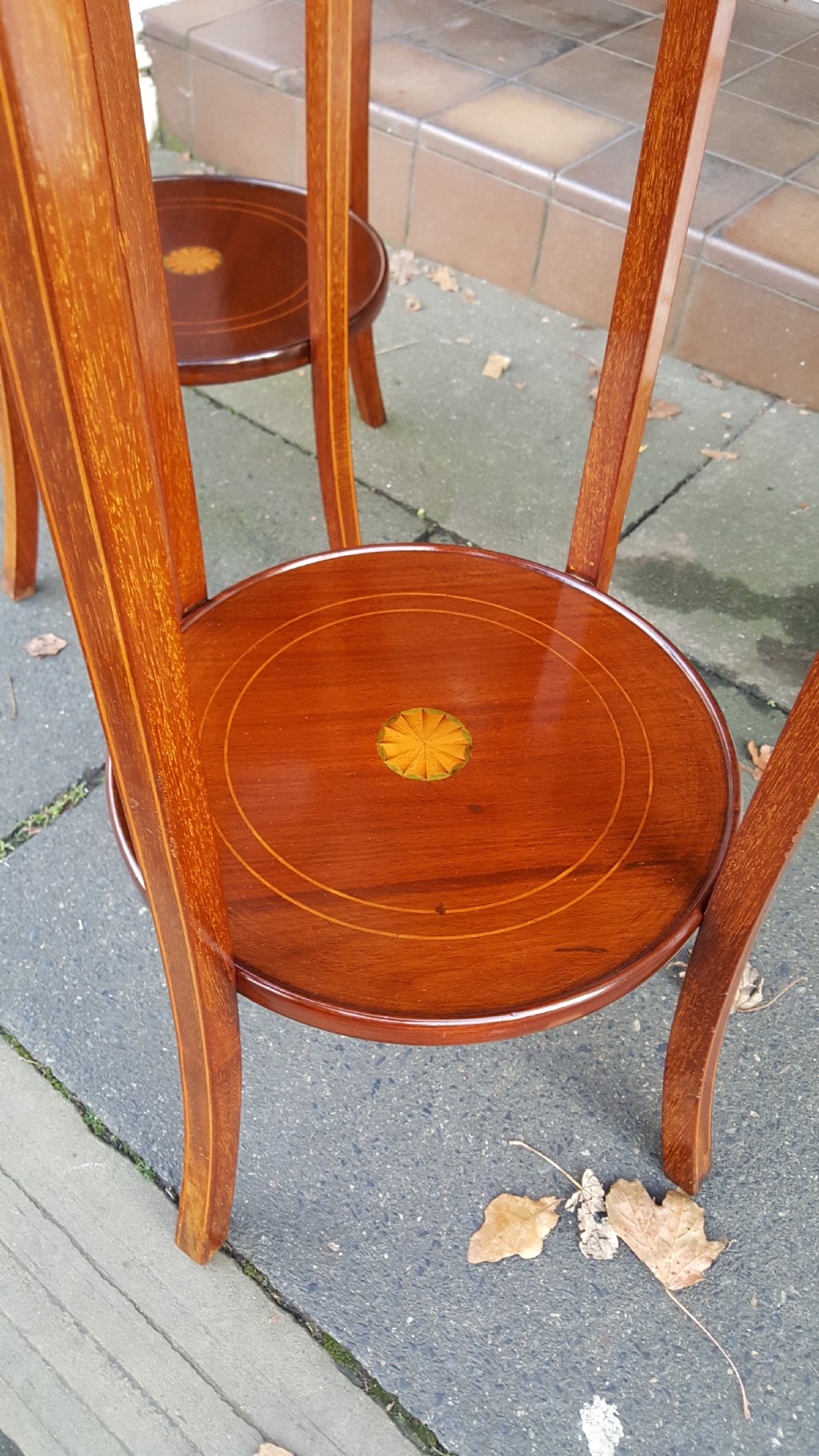 Pair of Edwardian Mahogany Side Lamp Tables View III