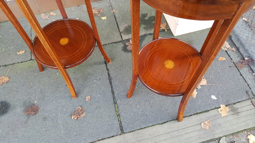 Pair of Edwardian Mahogany Side Lamp Tables View IV