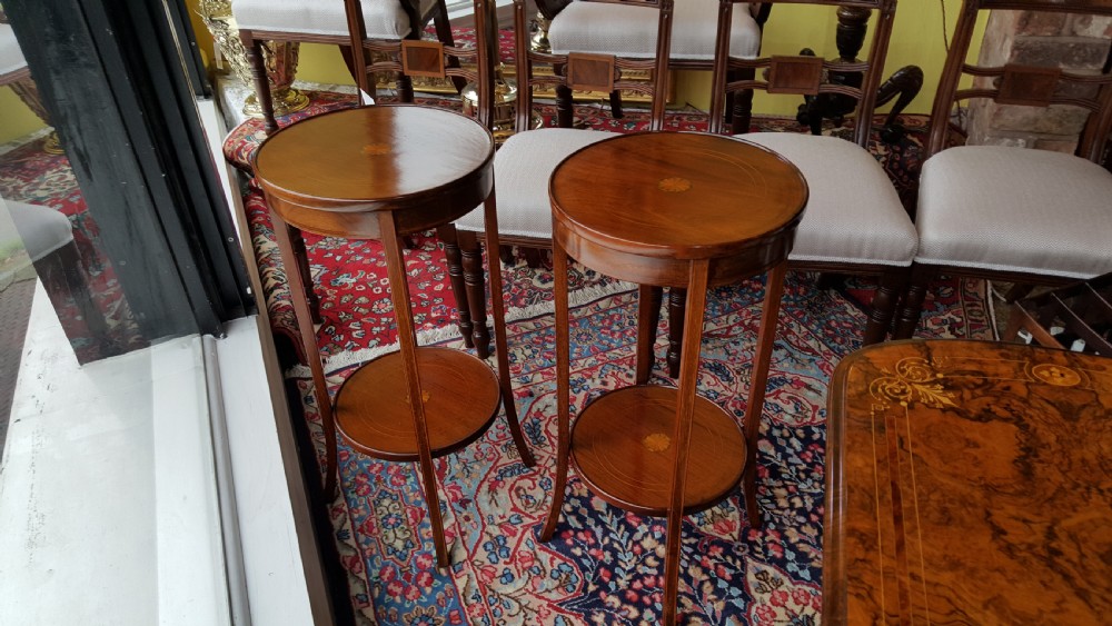 Pair of Edwardian Mahogany Side Lamp Tables View V
