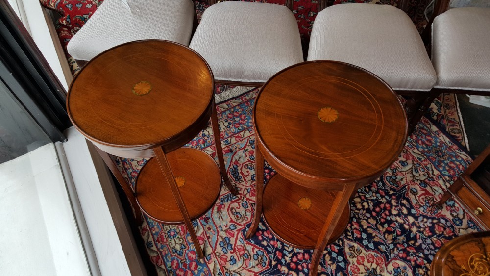 Pair of Edwardian Mahogany Side Lamp Tables View VI