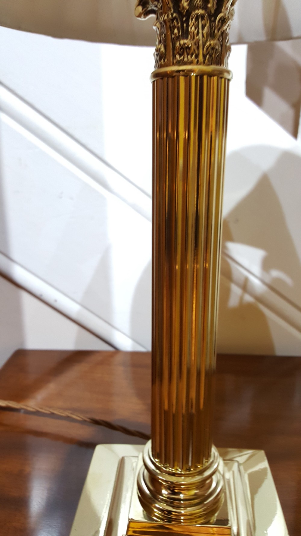 Edwardian Brass Table Lamp View VII