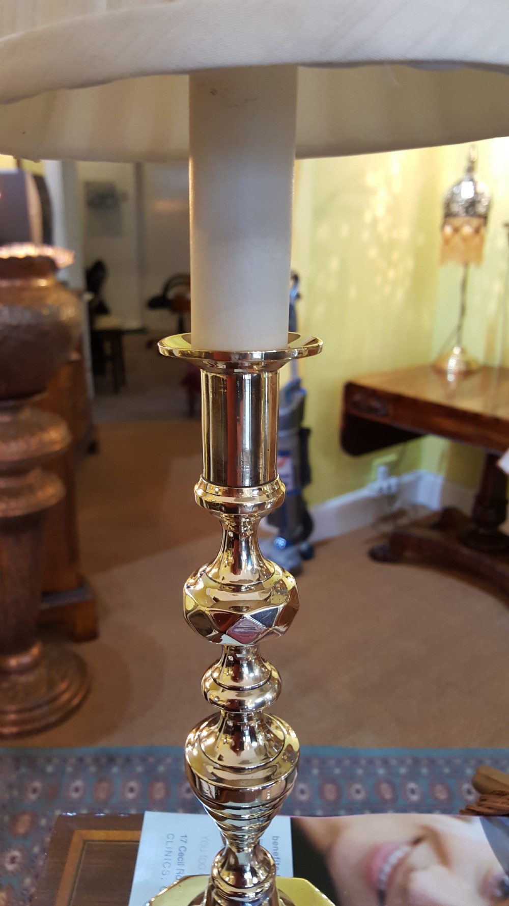 Pair of Edwardian Brass Table Lamps View II