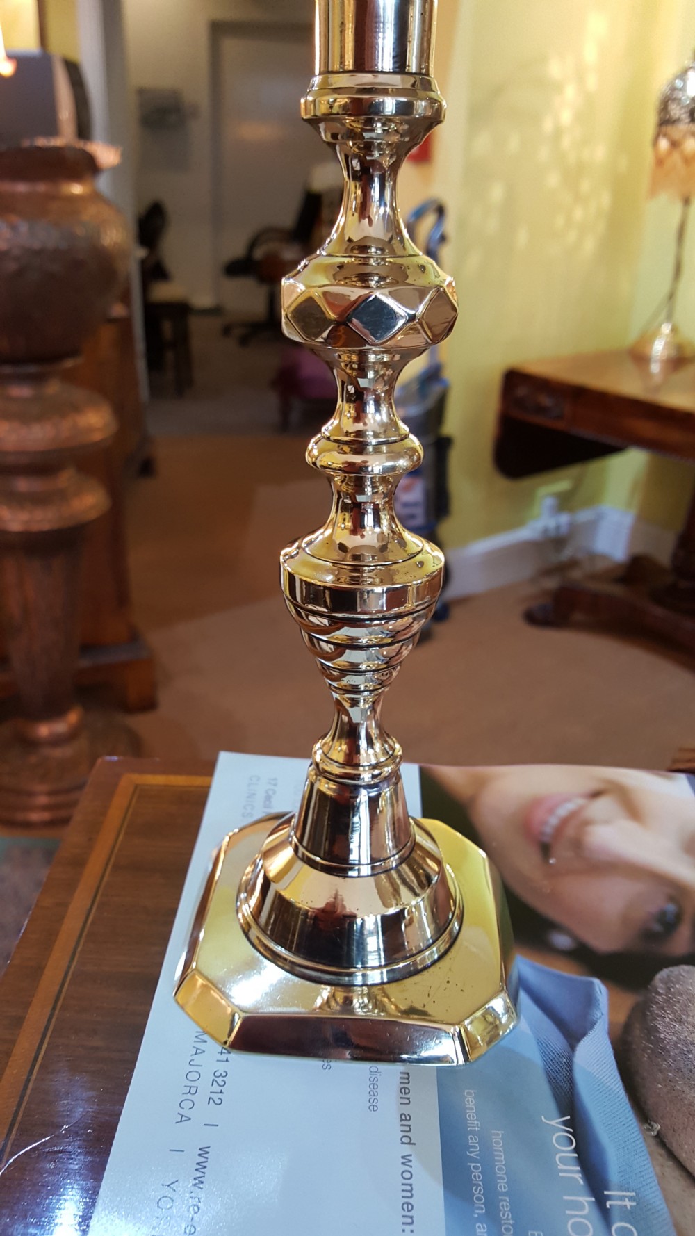 Pair of Edwardian Brass Table Lamps View III