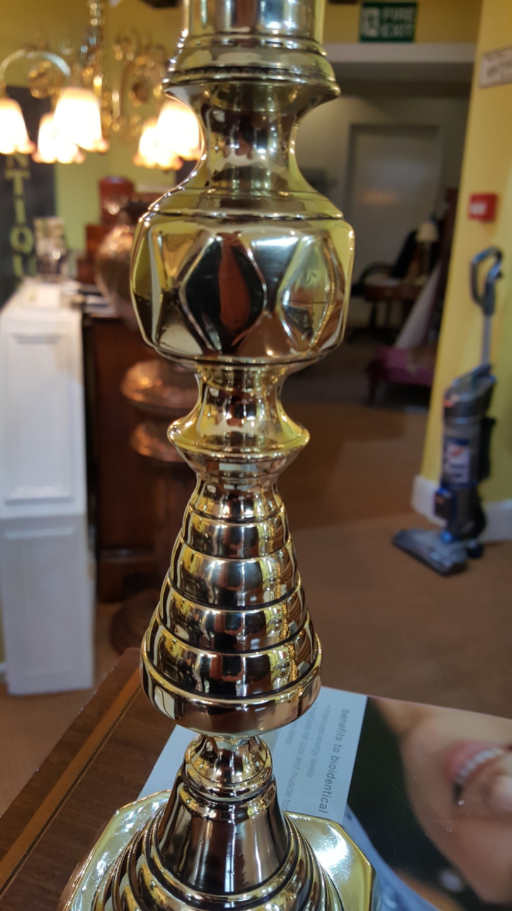 Pair of Edwardian Brass Table Lamps View III