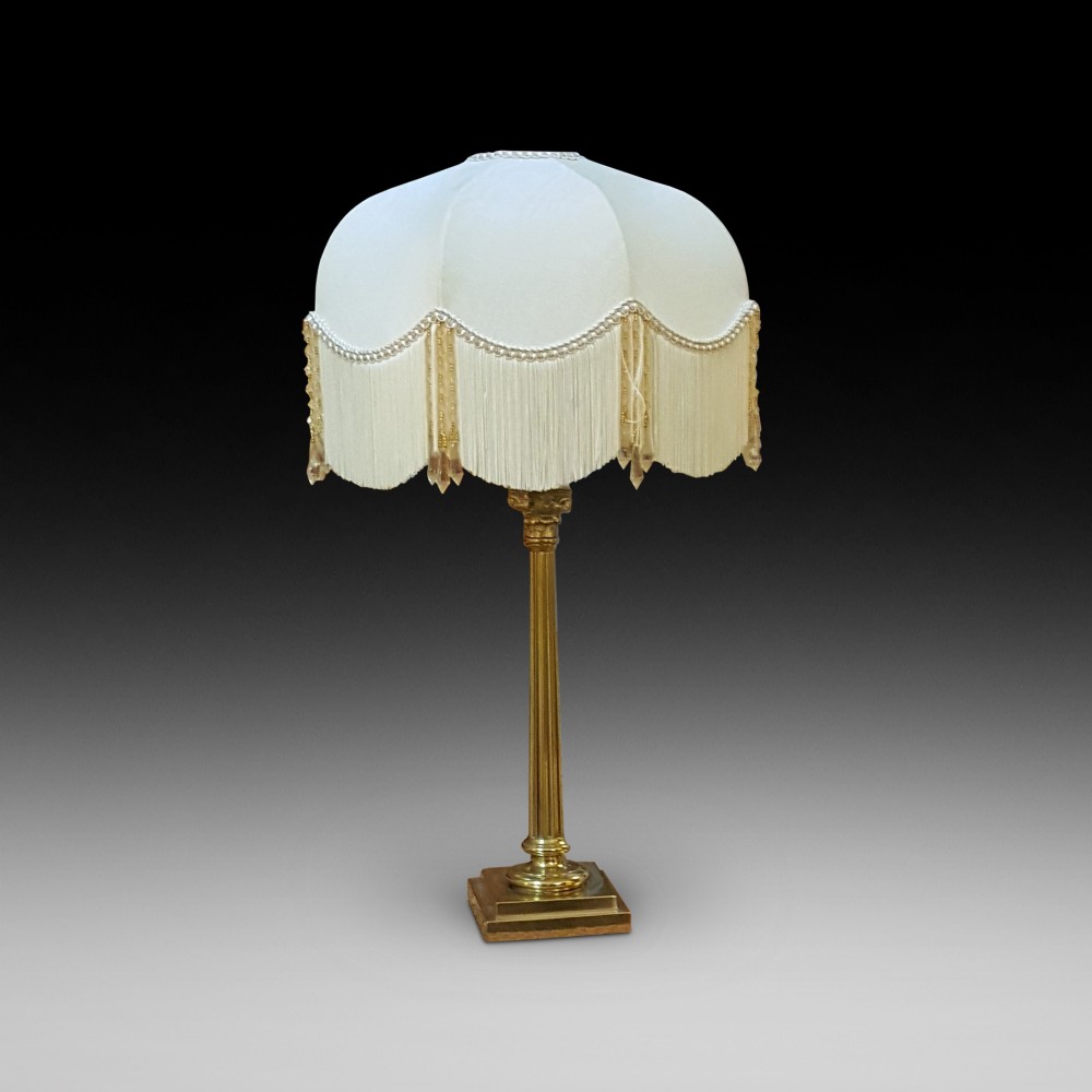 Slender Edwardian Brass Table Lamp