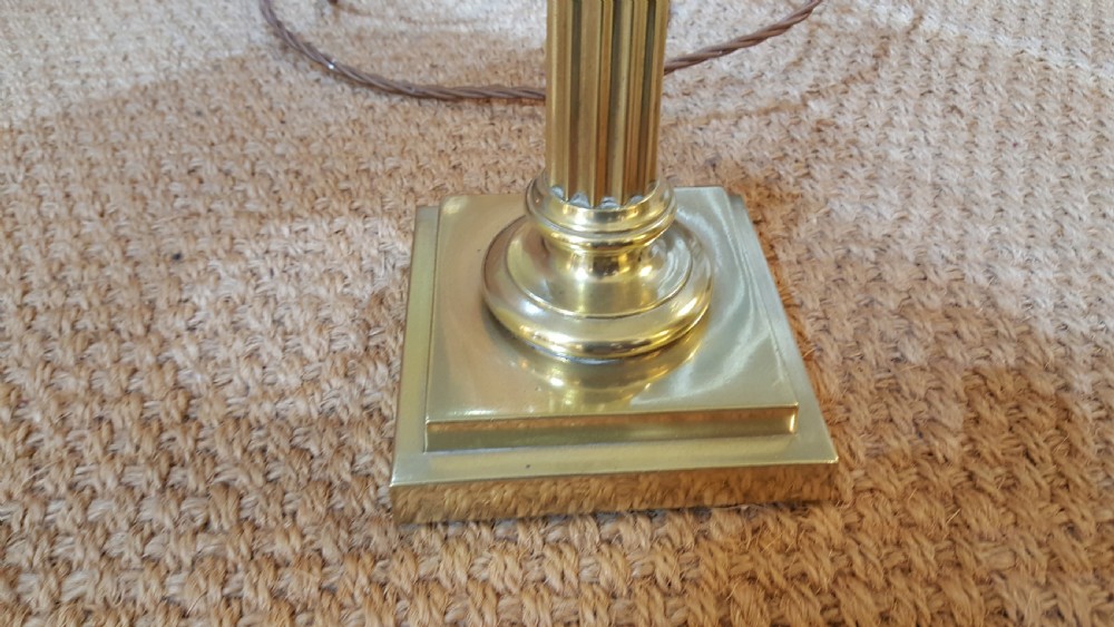 Slender Edwardian Brass Table Lamp View II