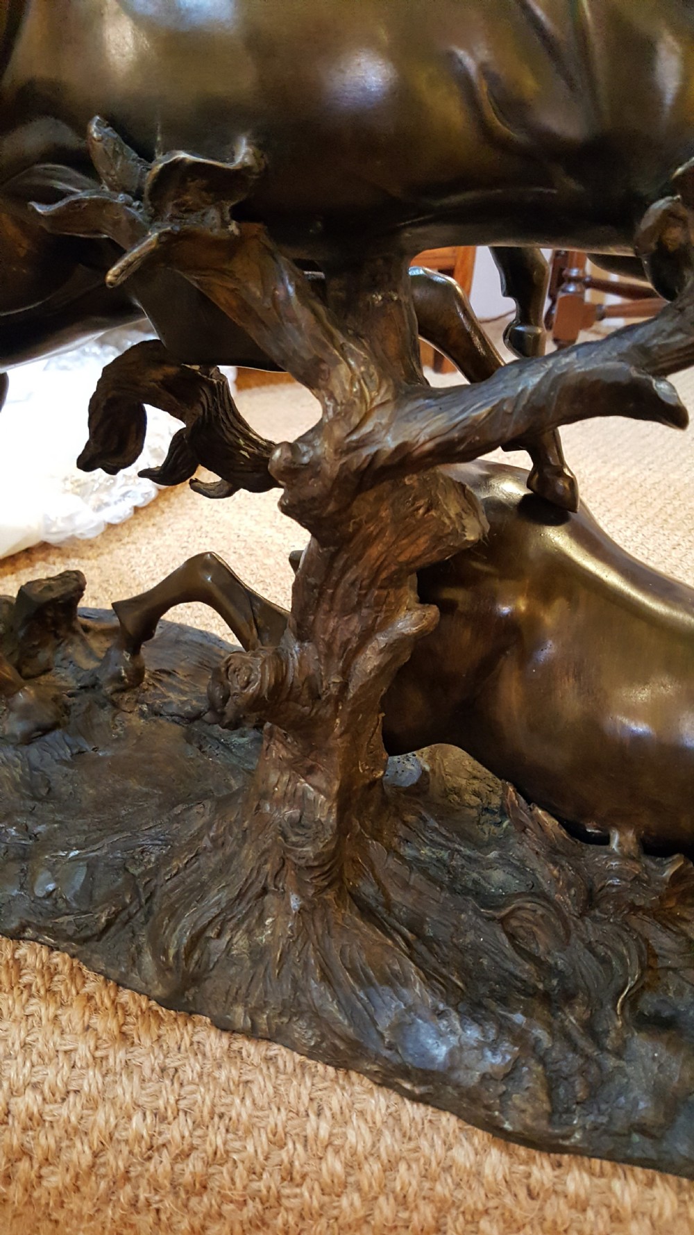 Large 19th Century Bronze Equestrian Group View III