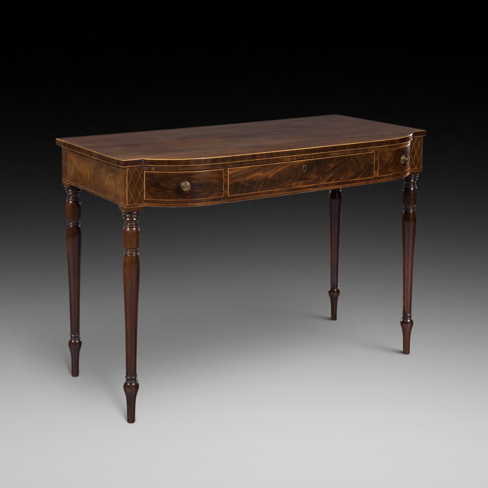 Late Georgian Bow Fronted Mahogany Console Table