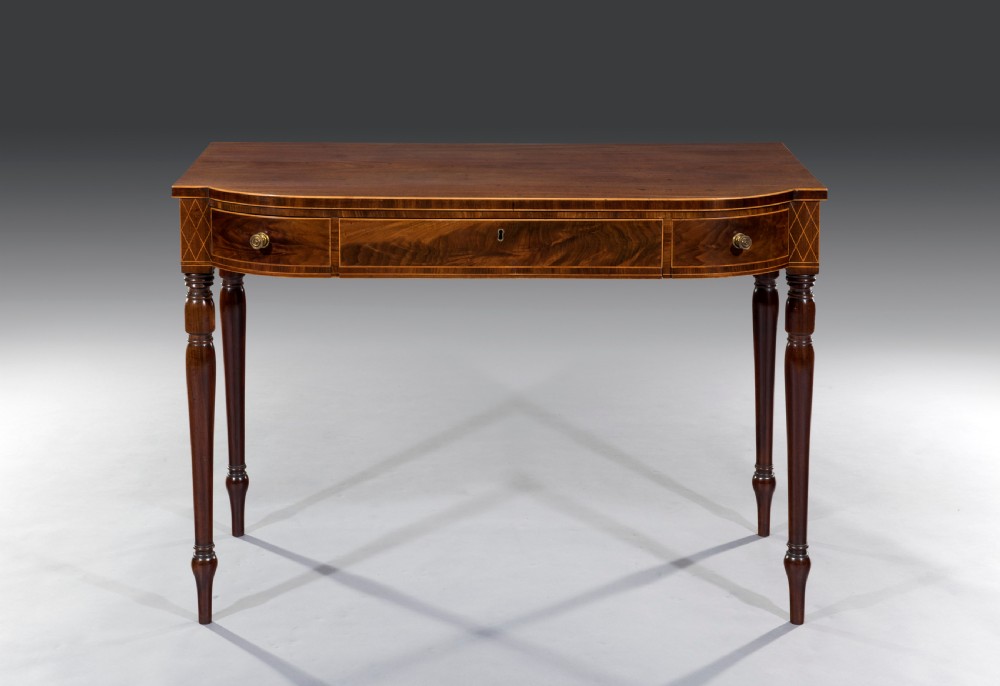 Late Georgian Bow Fronted Mahogany Console Table View II