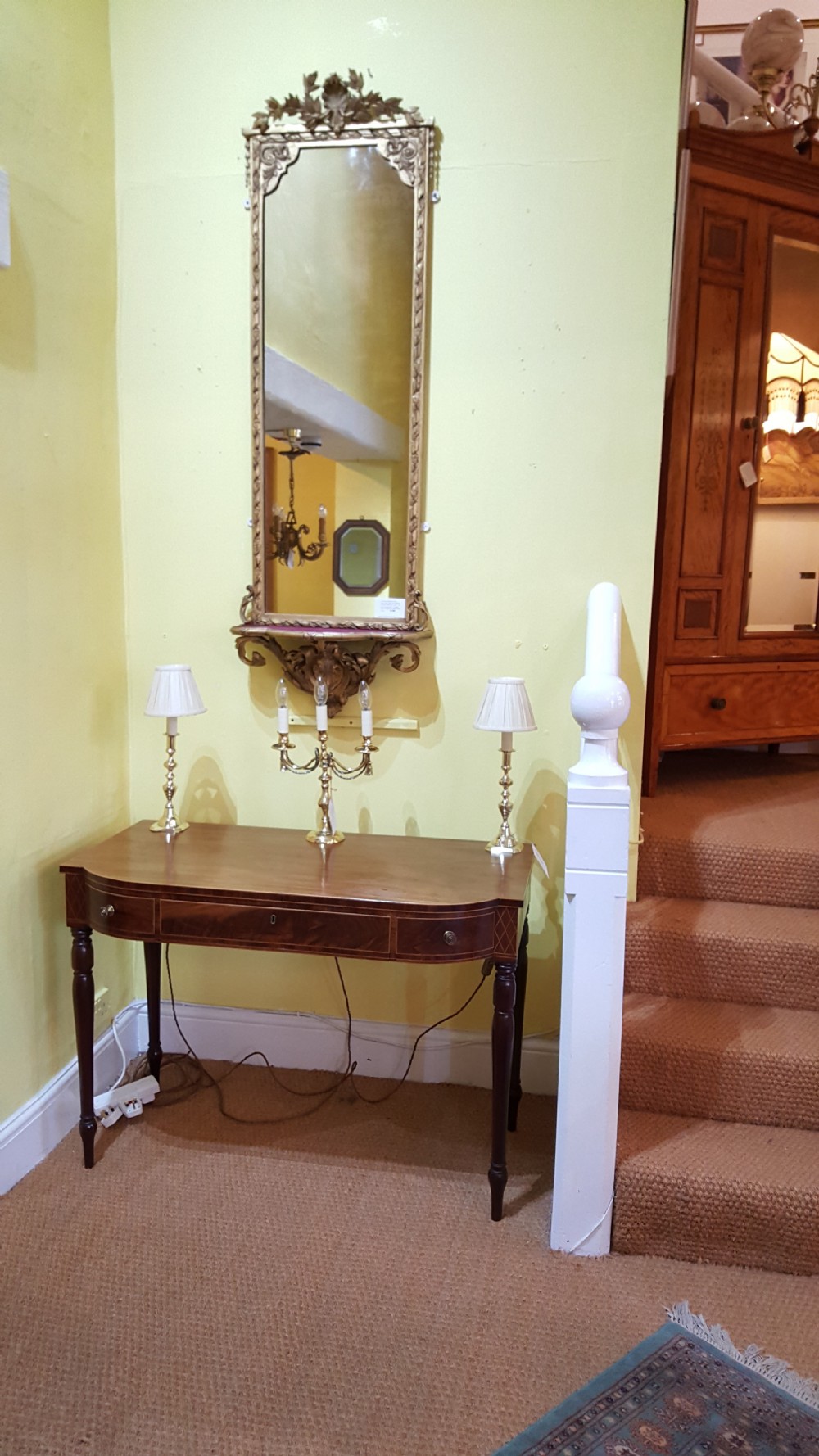 Late Georgian Bow Fronted Mahogany Console Table View IV