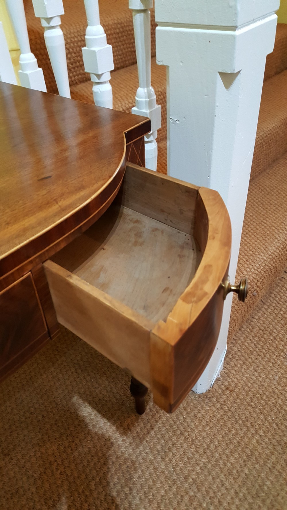 Late Georgian Bow Fronted Mahogany Console Table View VI