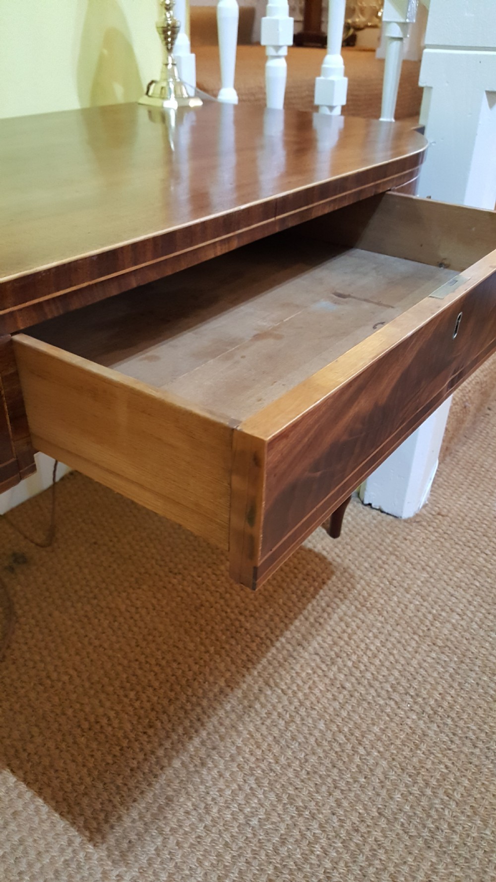 Late Georgian Bow Fronted Mahogany Console Table View VII