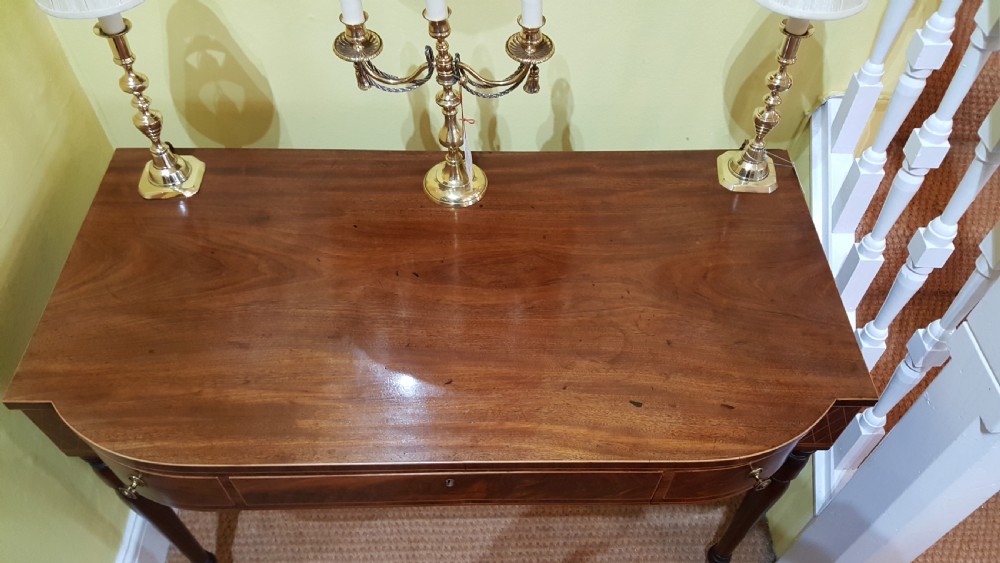 Late Georgian Bow Fronted Mahogany Console Table View IX