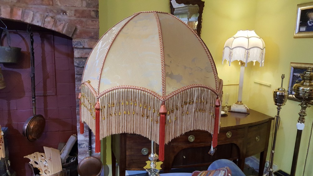 Edwardian brass Corinthian column standard lamp View III