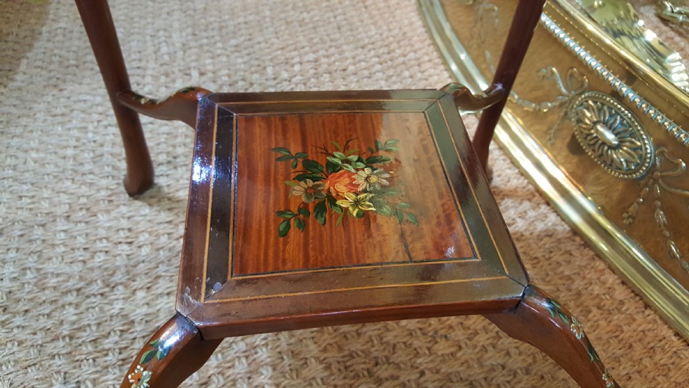 Edwardian painted satinwood occasional table, View IV
