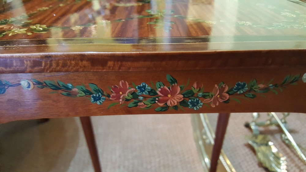 Edwardian painted satinwood occasional table, View VII