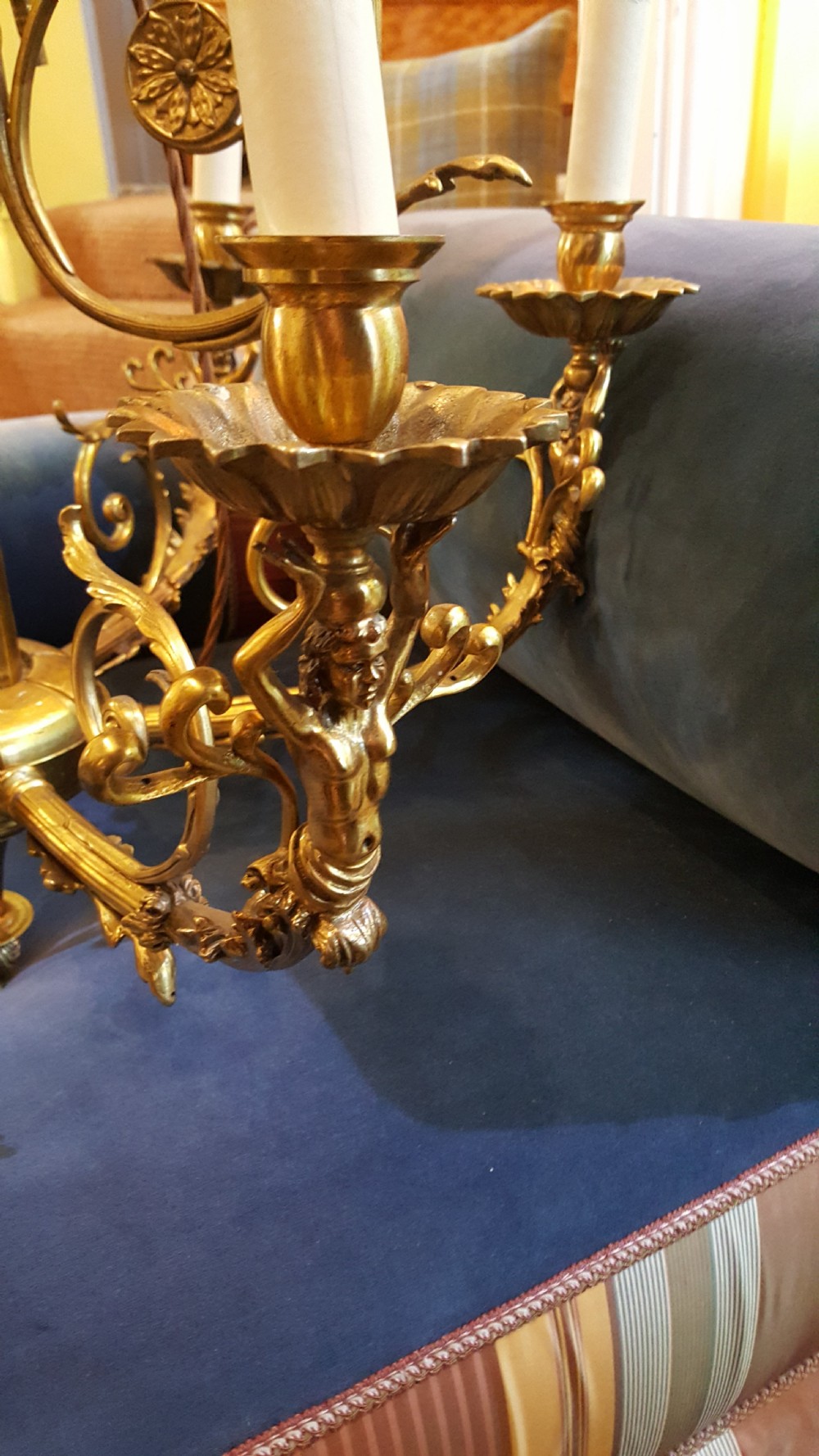 Late 19th Century Gilt Bronze Chandelier View III