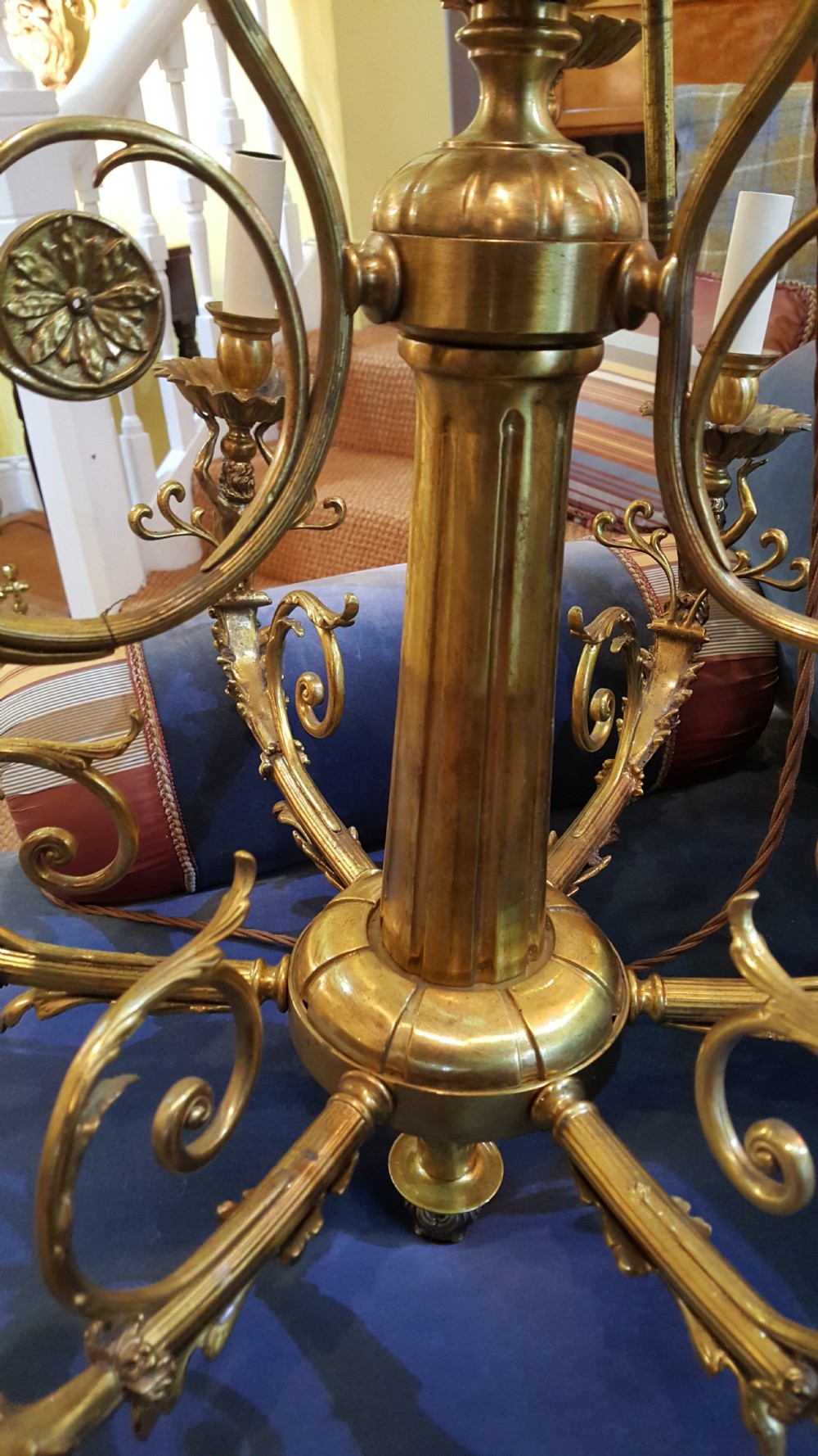 Late 19th Century Gilt Bronze Chandelier View V