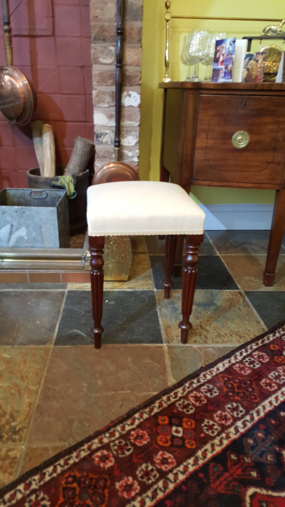 Early Victorian Mahogany Foot Stool  View III