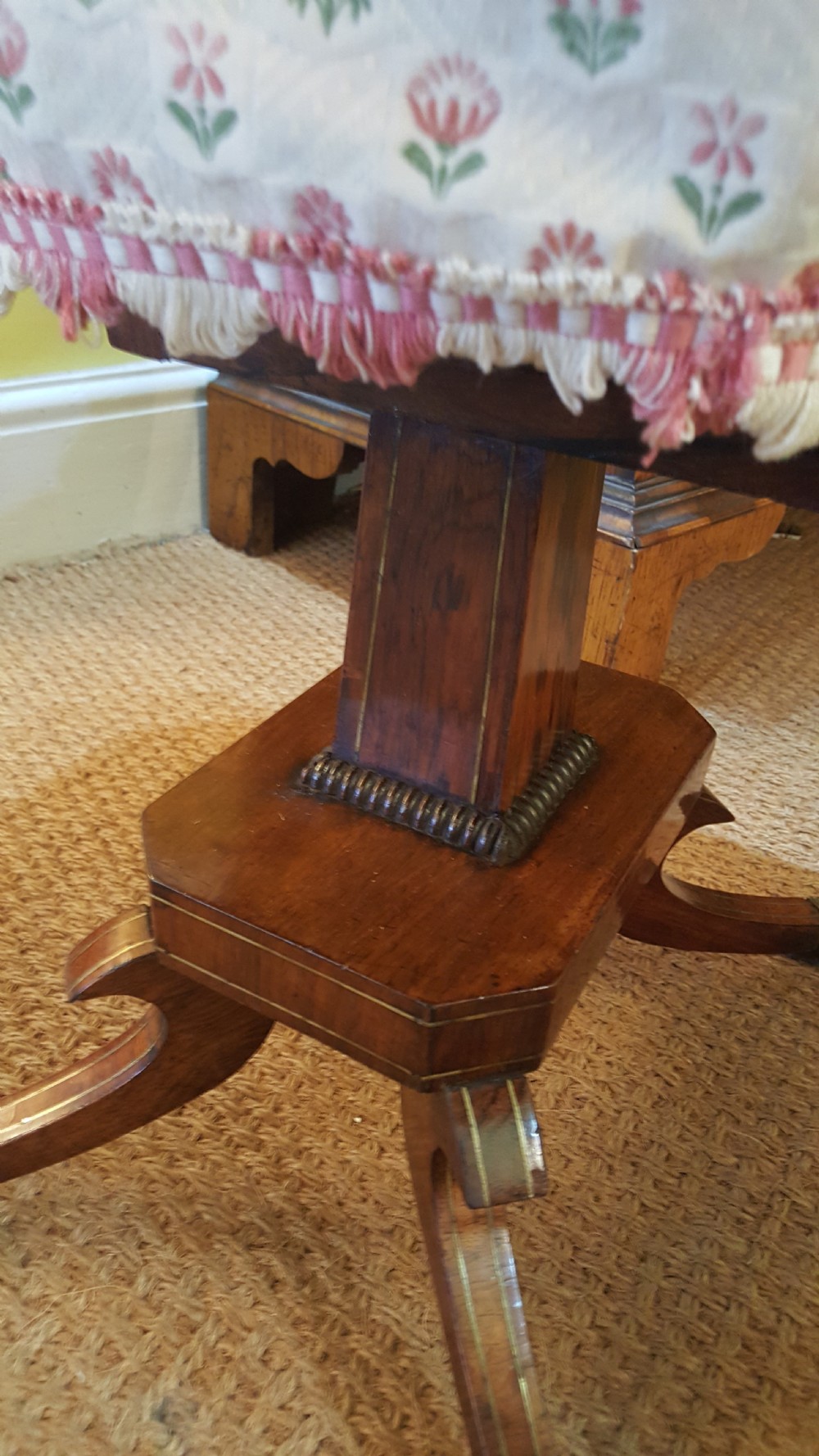 Regency Rosewood and Brass Inlaid Pemroke Work Table View VI
