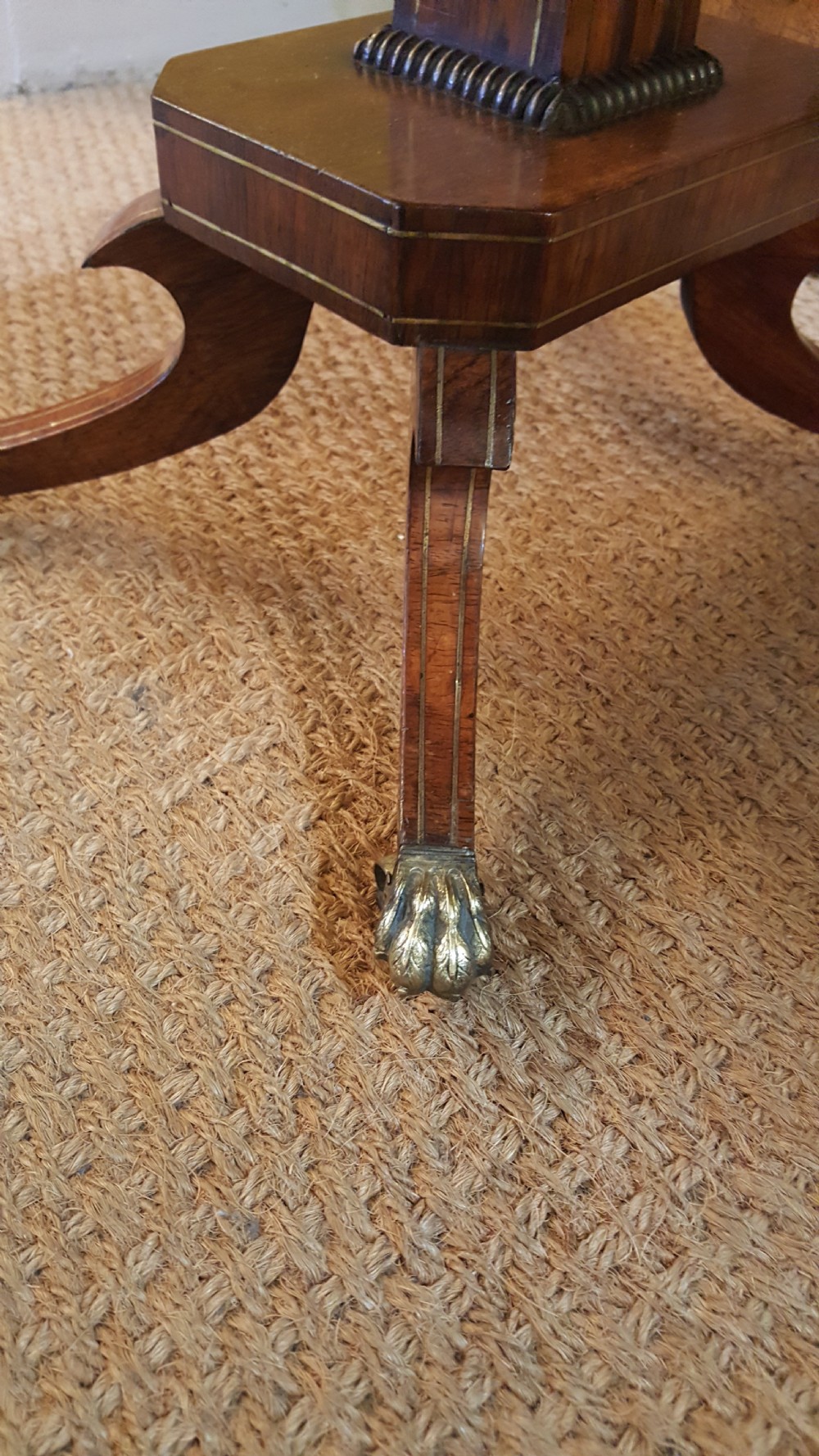 Regency Rosewood and Brass Inlaid Pemroke Work Table View VII