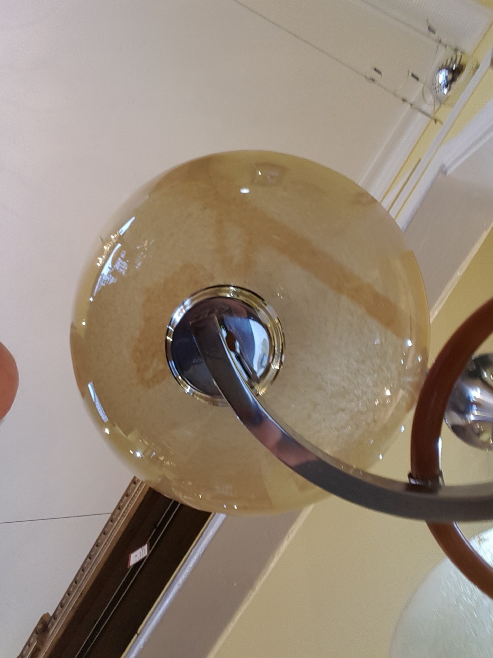Art Deco Chrome and Bakelite Ceiling Light View V