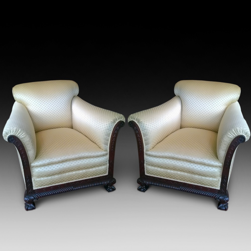 Pair of Late 19th Century Impressive Deep Armchairs