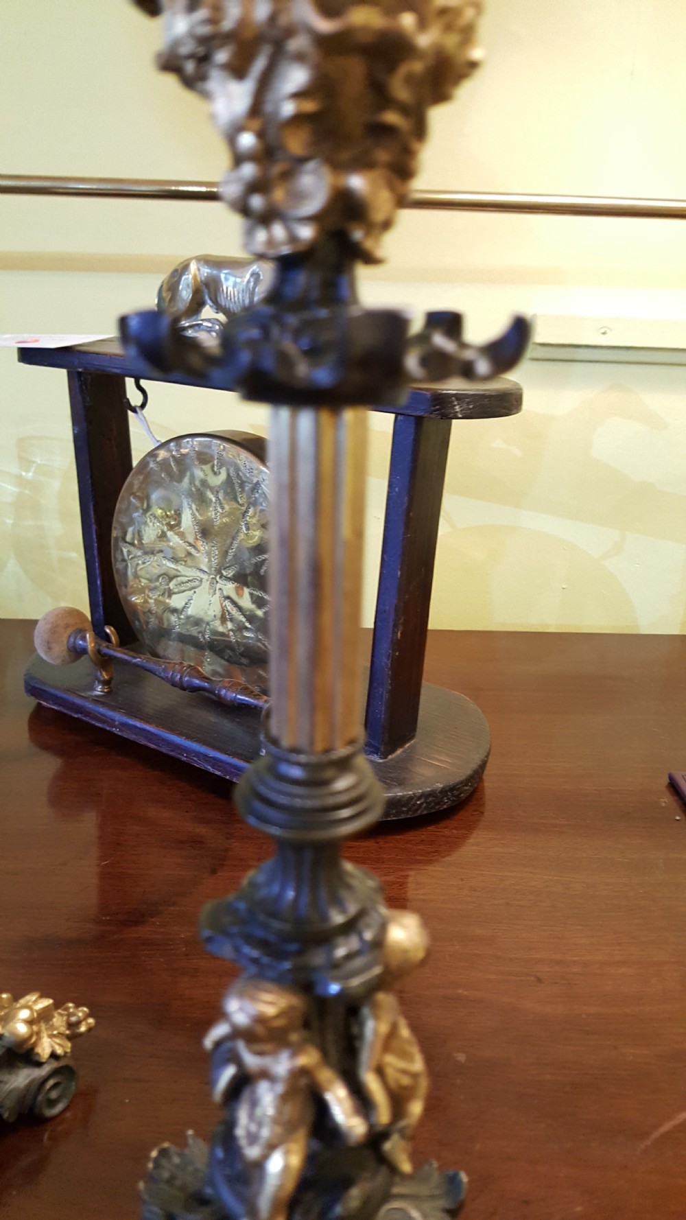 Pair Victorian Bronze Candlesticks View VII