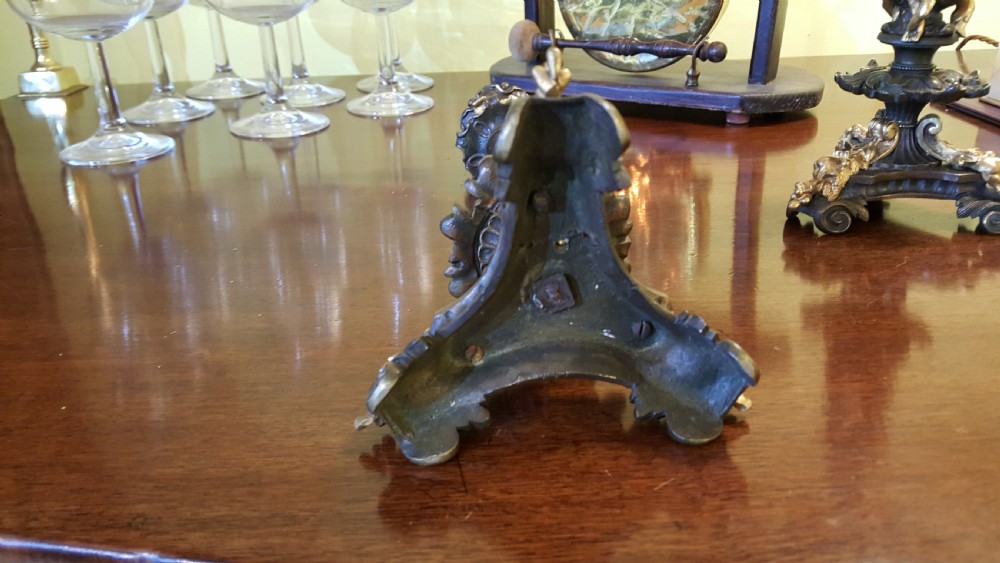 Pair Victorian Bronze Candlesticks View IX