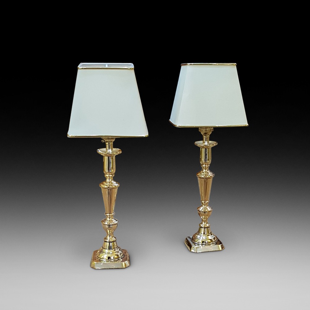 Pair of Edwardian Brass Candlesticks