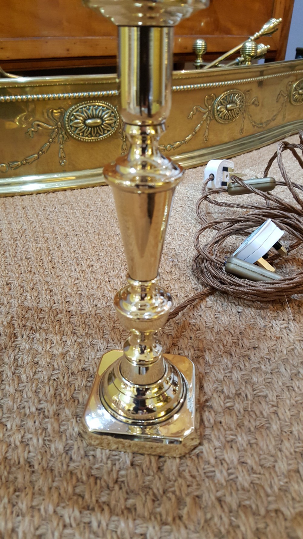 Pair of Edwardian Brass Candlesticks View II