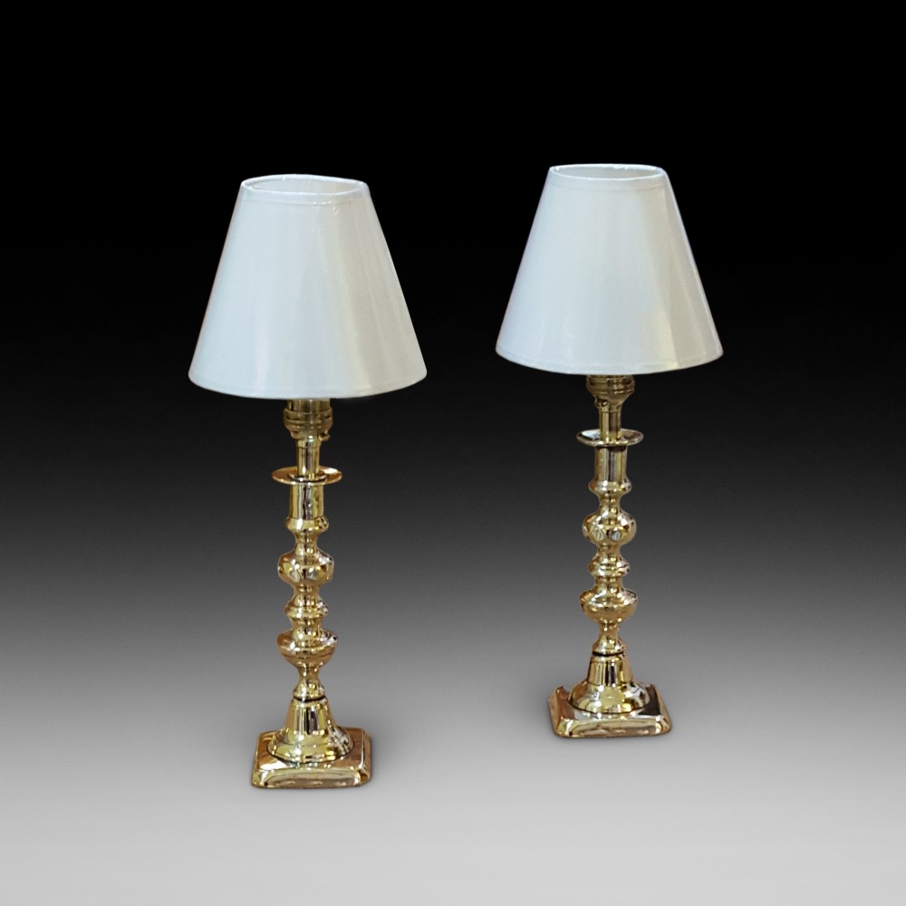 Pair of Edwardian Brass Candlesticks