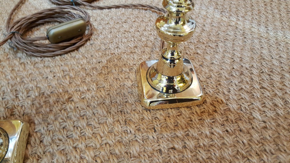 Pair of Edwardian Brass Candlesticks View II