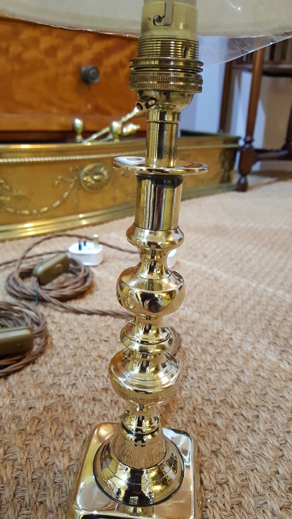 Pair of Edwardian Brass Candlesticks View III