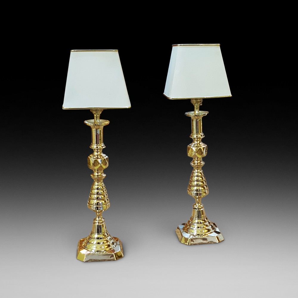 Pair of Large Edwardian Brass Candlesticks