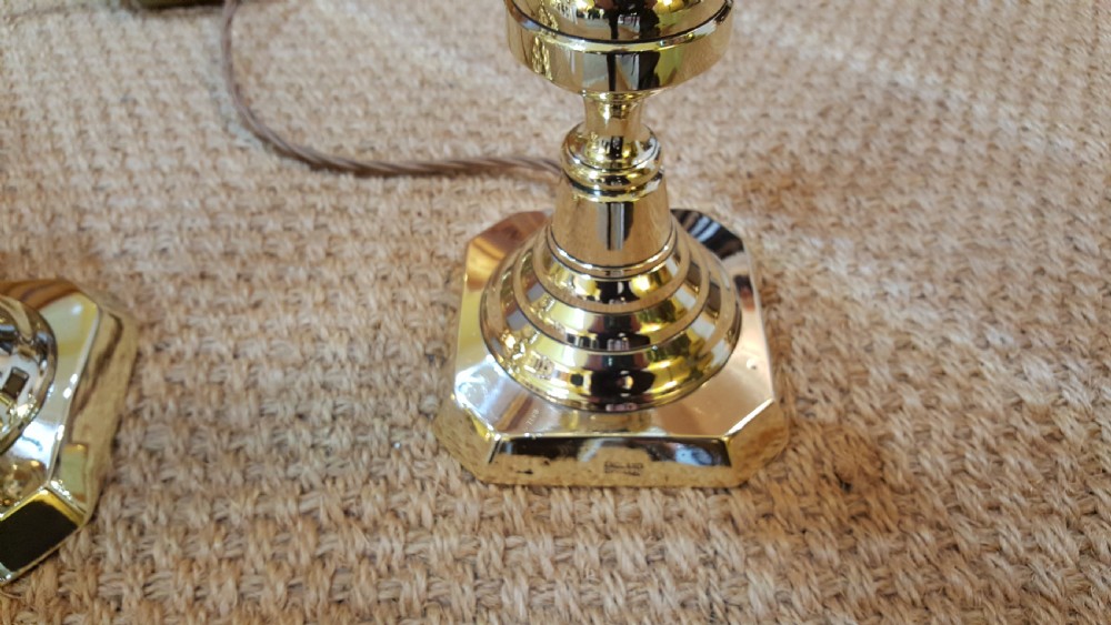 Pair of Large Edwardian Brass Candlesticks View V